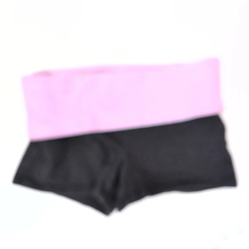 Y2K Victoria's Secret PINK Yoga Shorts Black Pink Foldover Waist XS 2000s VSCO